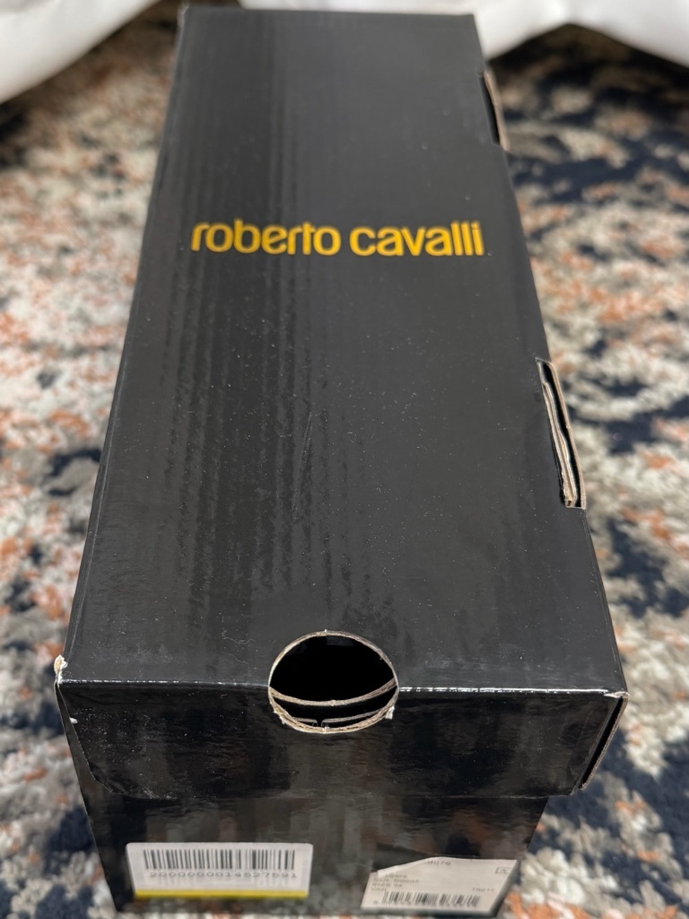 NWT Roberto Cavalli ‘Printed Embossed Rubber Slides’ in Black Size 4 - Picture 3 of 12